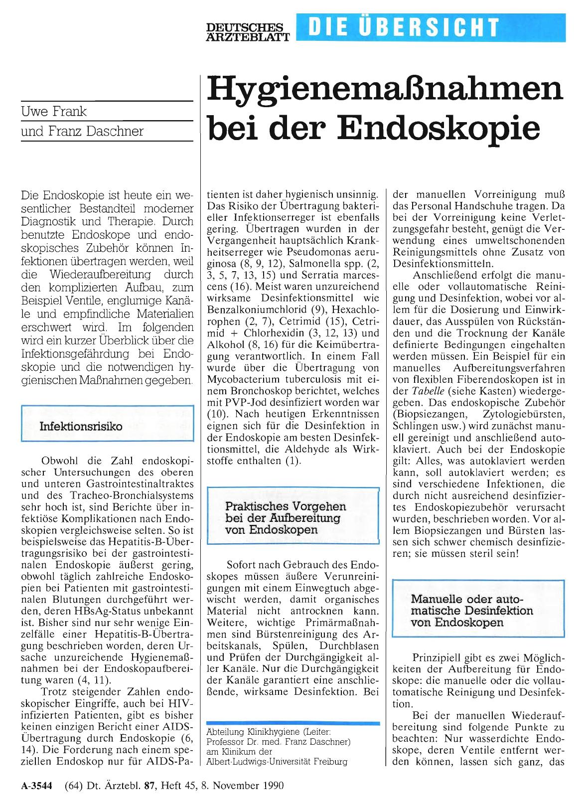 Vorschauseite 1: Hygienemaßnahmen bei der Endoskopie