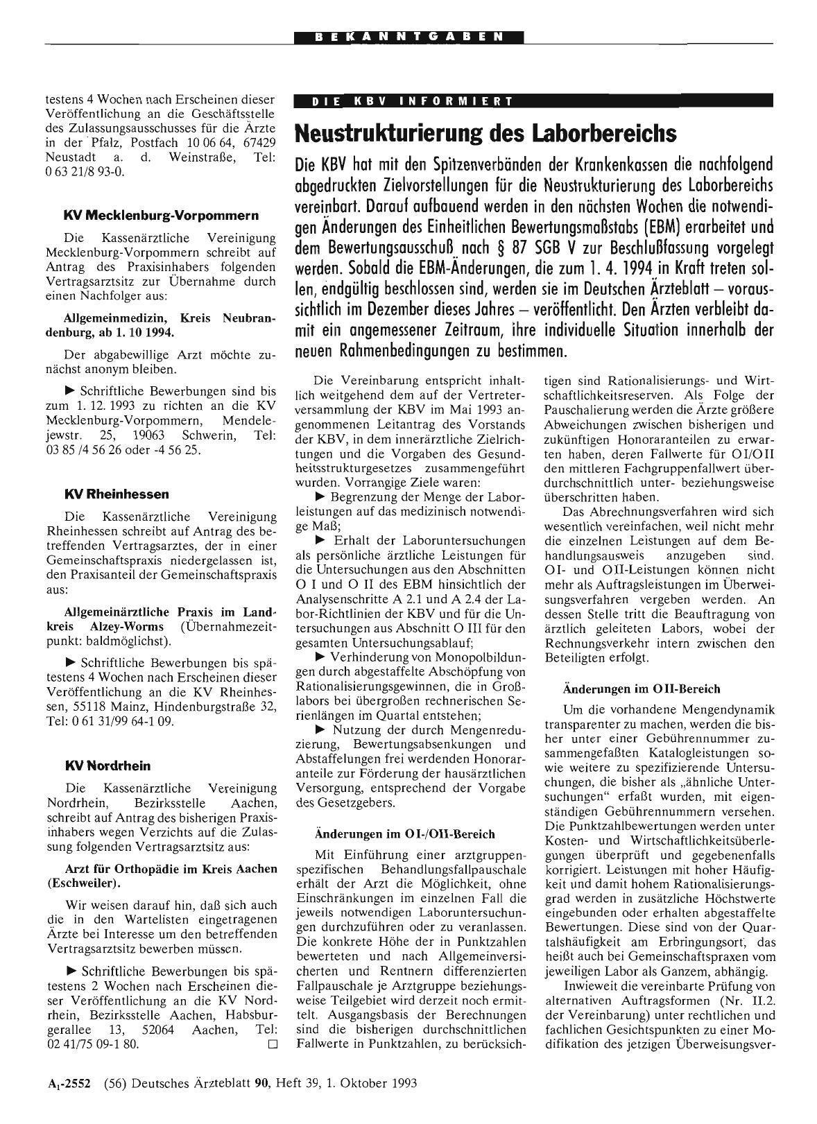 Vorschauseite 1: Neustrukturierung des Laborbereichs