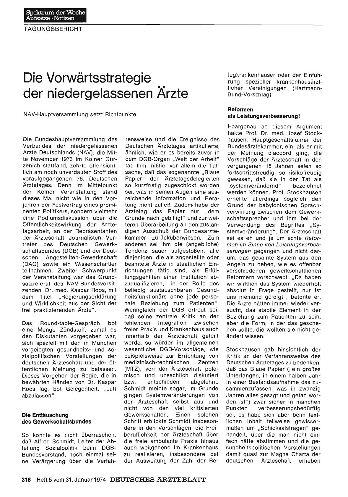 Vorschauseite 1: Die Vorwärtsstrategie der niedergelassenen Ärzte