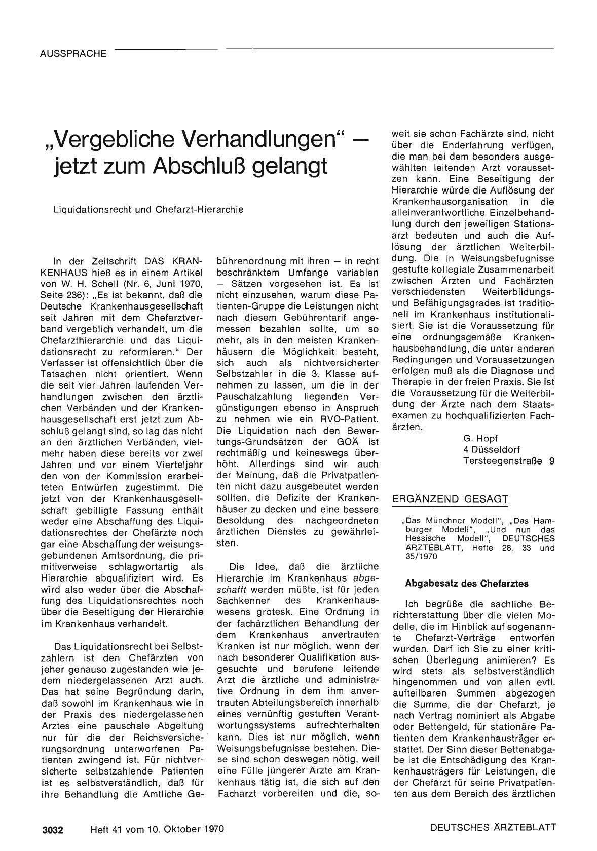 Vorschauseite 1: Ergänzend gesagt: Abgabesatz des Chefarztes