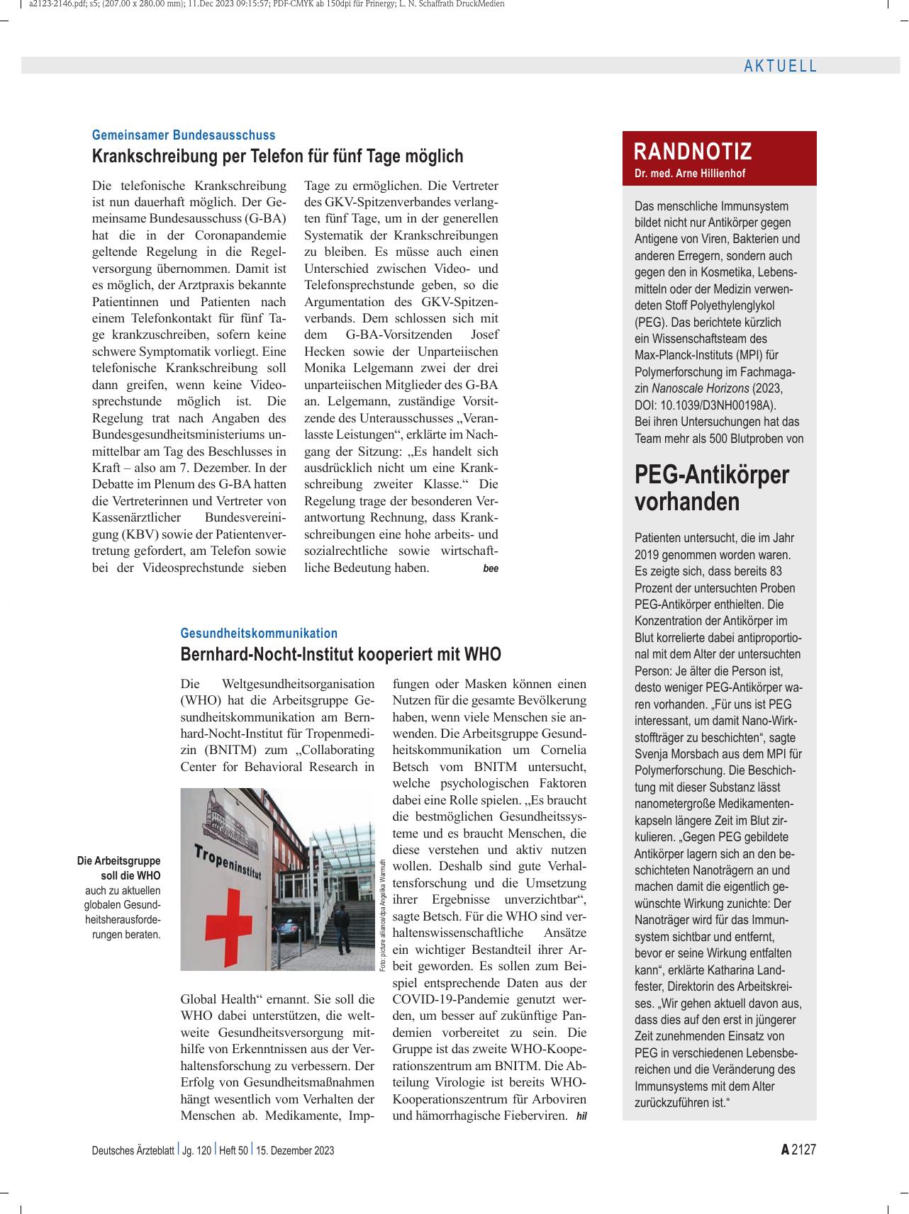 Vorschauseite 1: Randnotiz: PEG-Antikörper vorhanden
