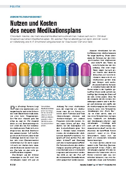 Vorschauseite 1: Arzneimitteltherapiesicherheit: Nutzen und Kosten des neuen Medikationsplans