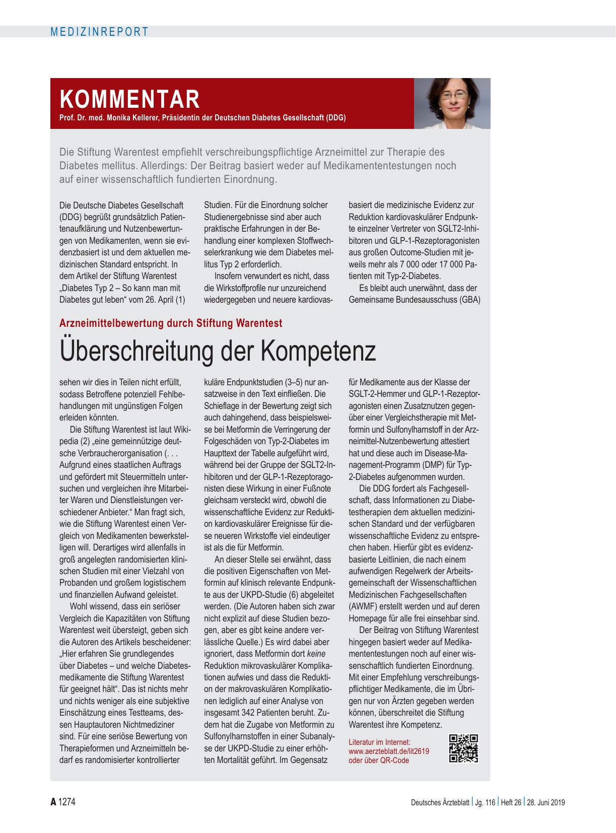 Vorschauseite 1: Kommentar: Arzneimittelbewertung durch Stiftung Warentest – Überschreitung der Kompetenz