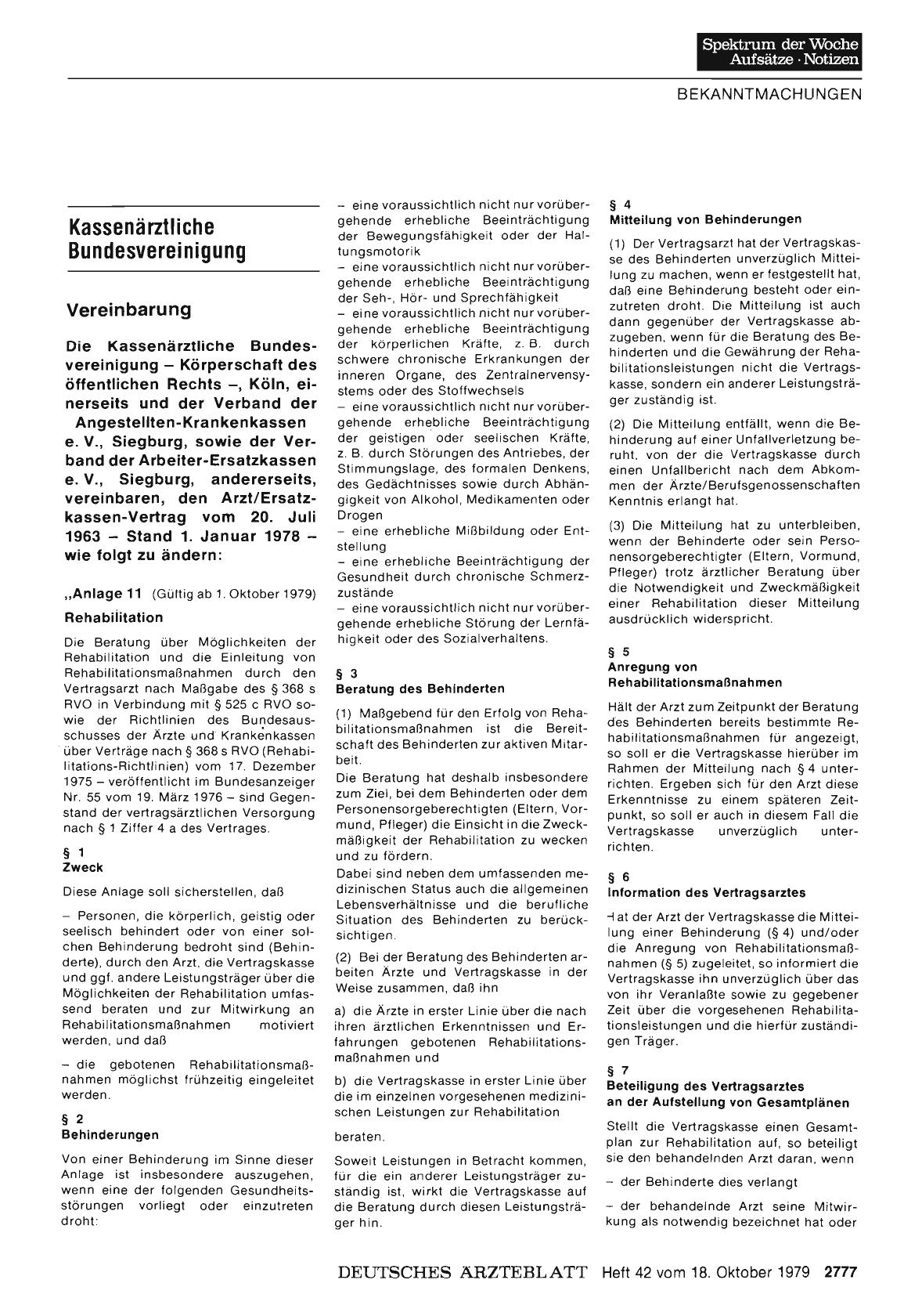 Vorschauseite 1: Kassenärztliche Bundesvereinigung: Vereinbarung