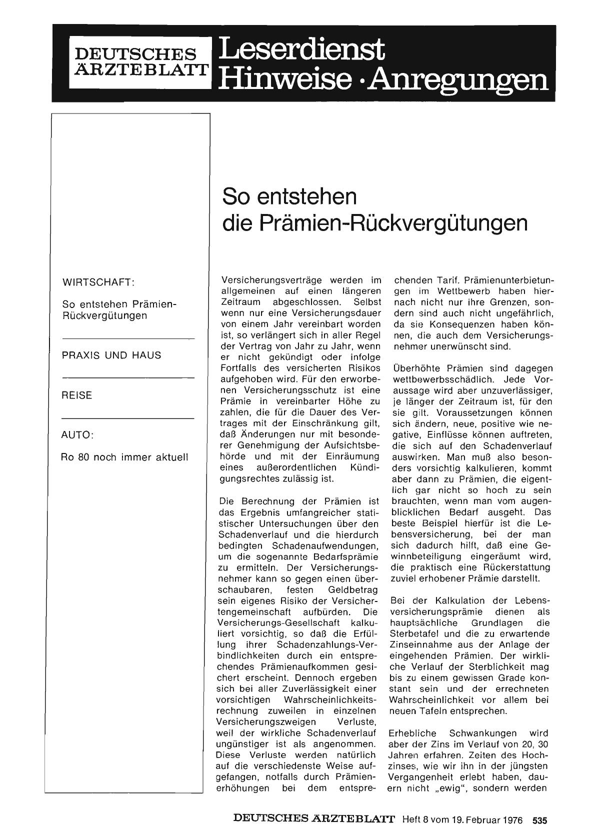 Vorschauseite 1: So entstehen die Prämien-Rückvergütungen
