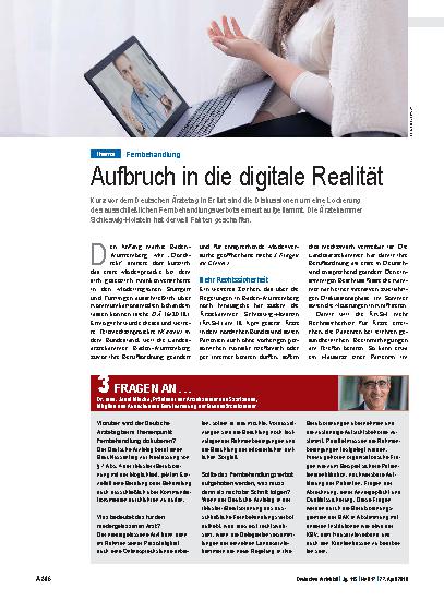 Vorschauseite 1: Fernbehandlung: Aufbruch in die digitale Realität