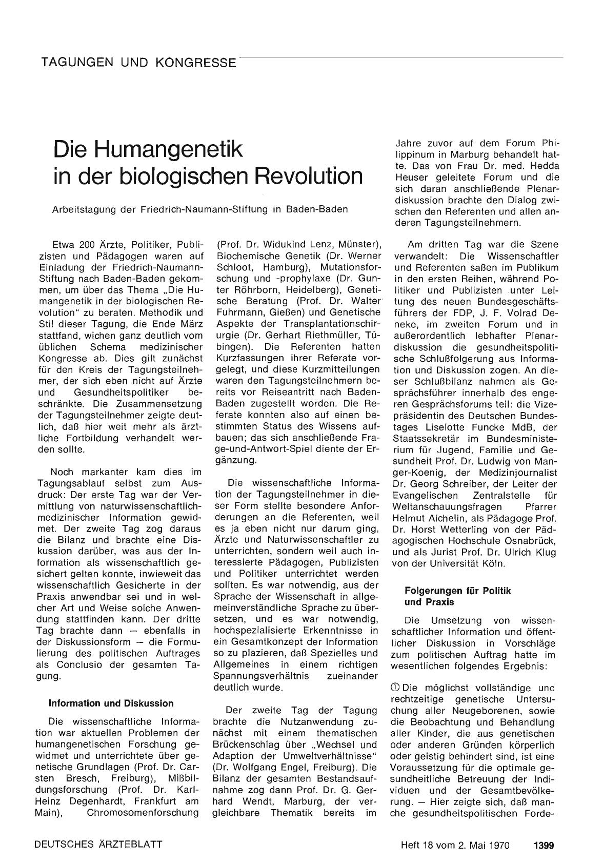 Vorschauseite 1: Die Humangenetik in der biologischen Revolution