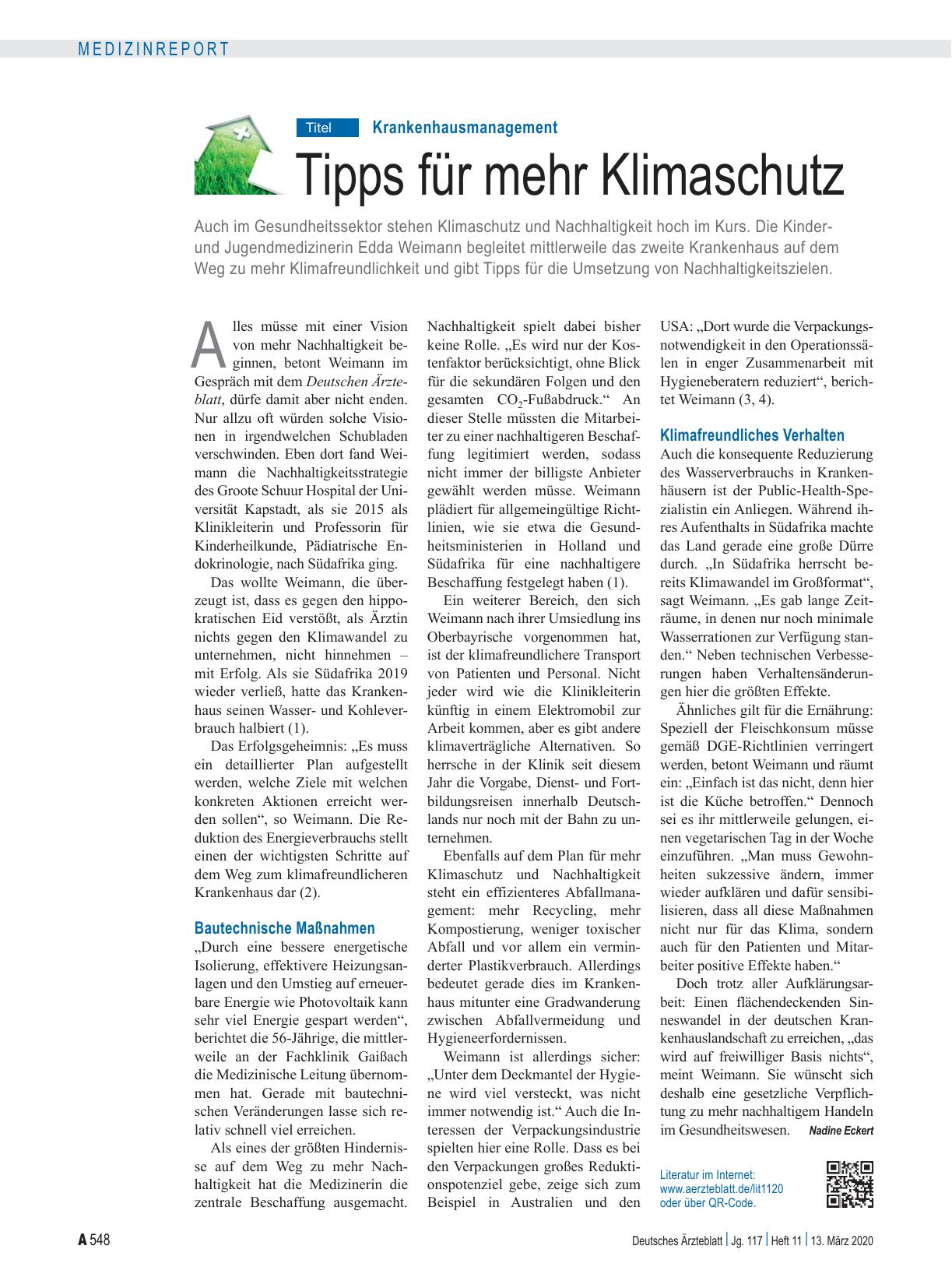Vorschauseite 1: Krankenhausmanagement: Tipps für mehr Klimaschutz