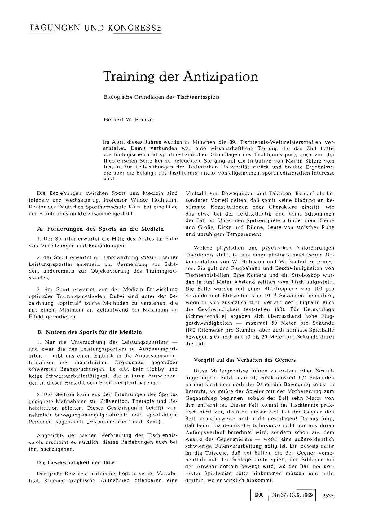 Vorschauseite 1: Training der Antizipation