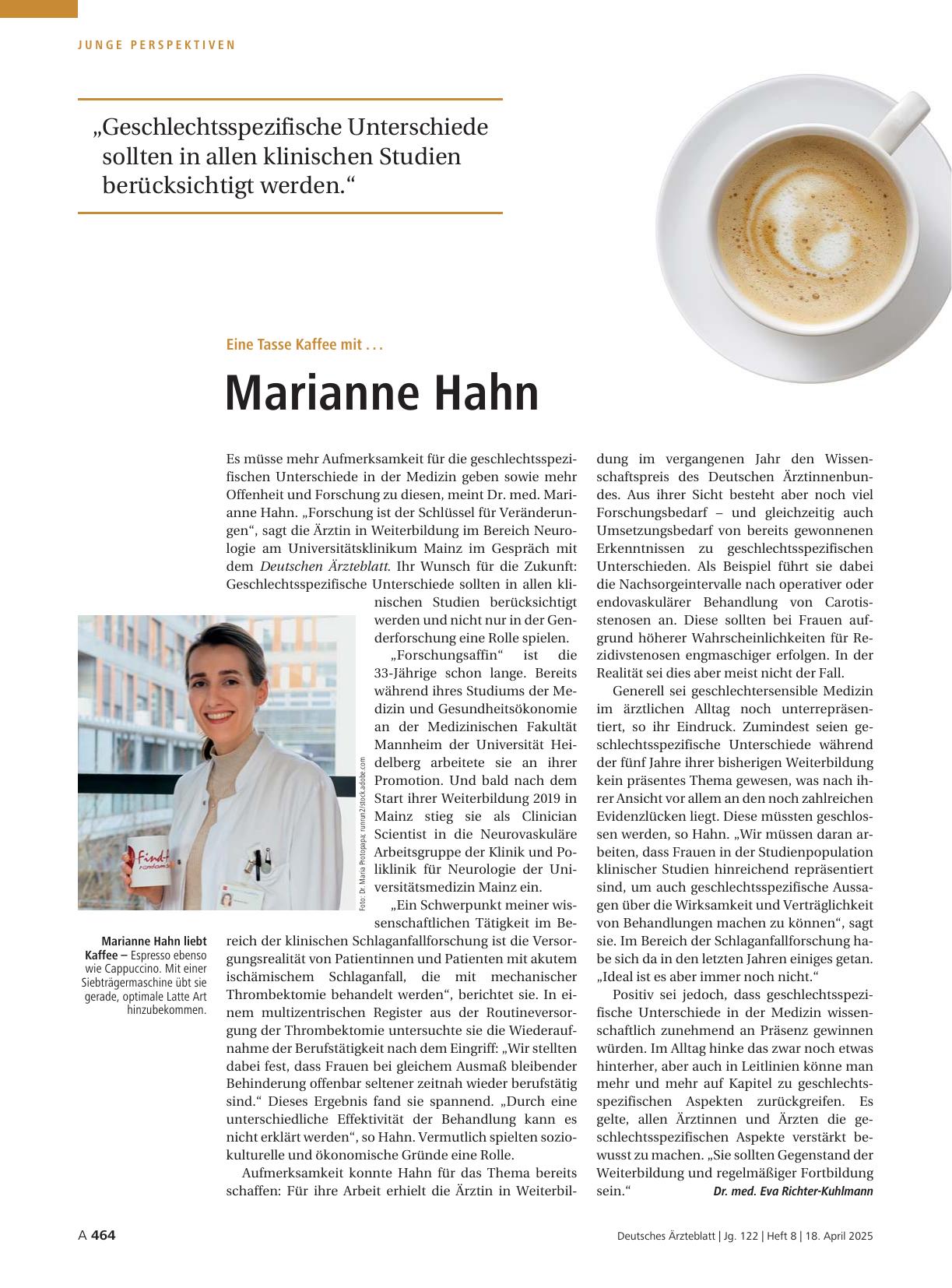 Vorschauseite 1: Eine Tasse Kaffee mit. .. Marianne Hahn