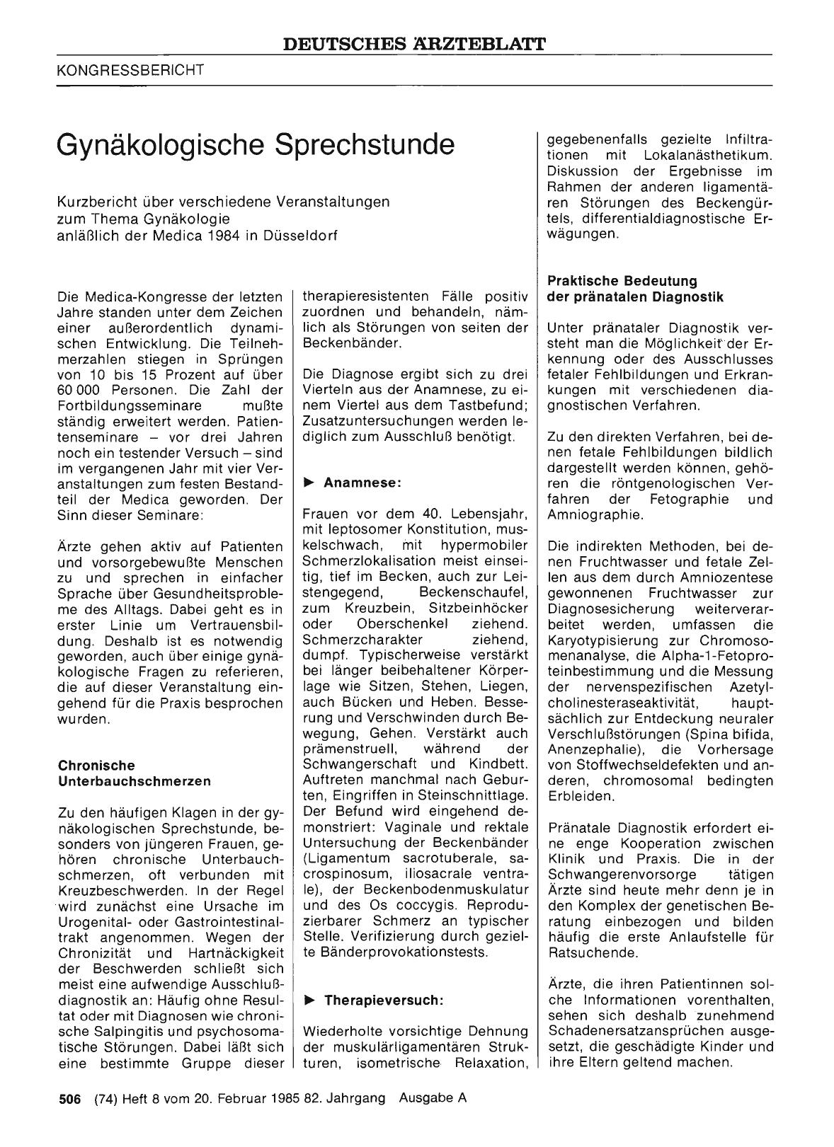 Vorschauseite 1: Gynäkologische Sprechstunde