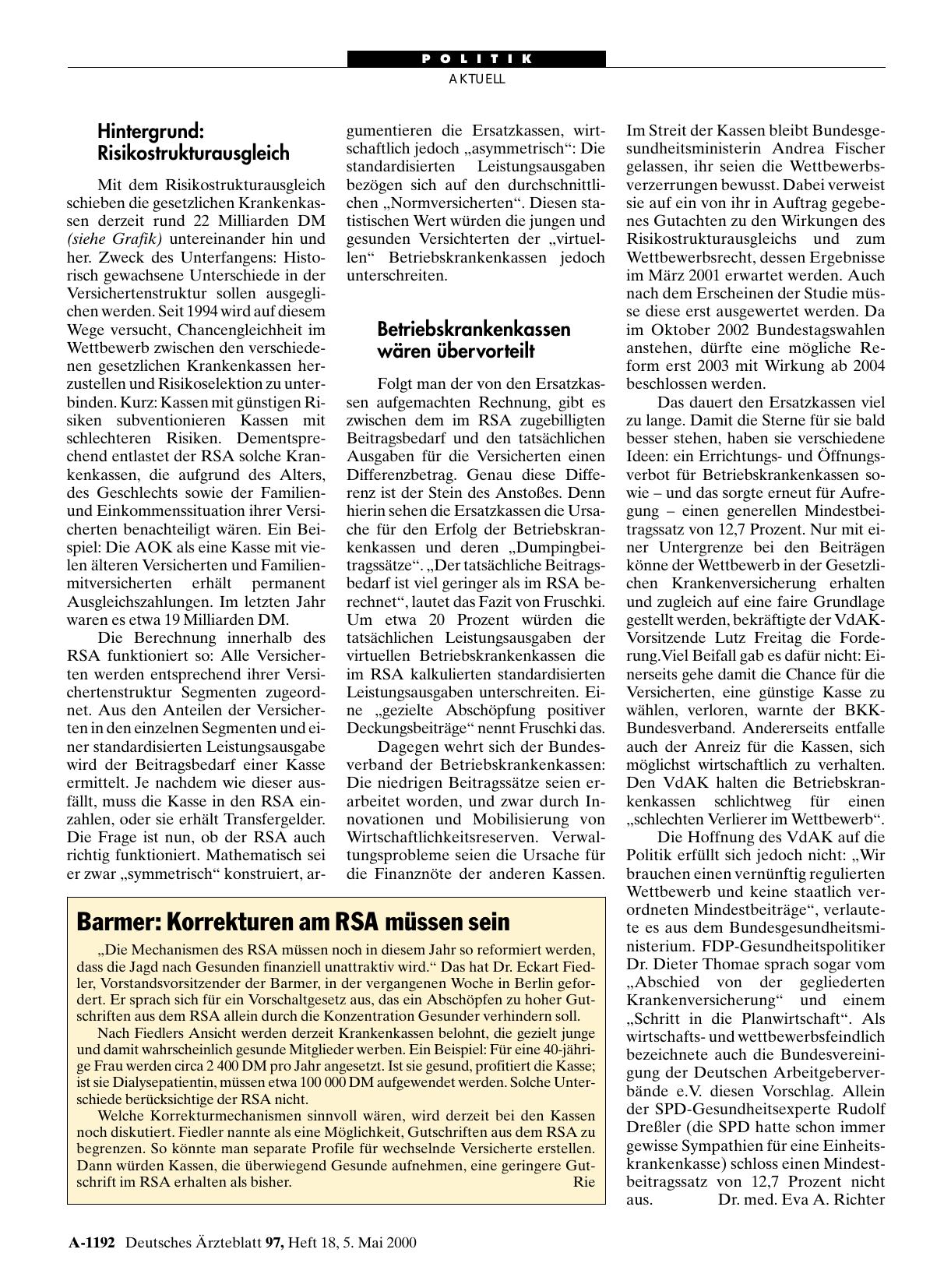 Vorschauseite 1: Barmer: Korrekturen am RSA müssen sein