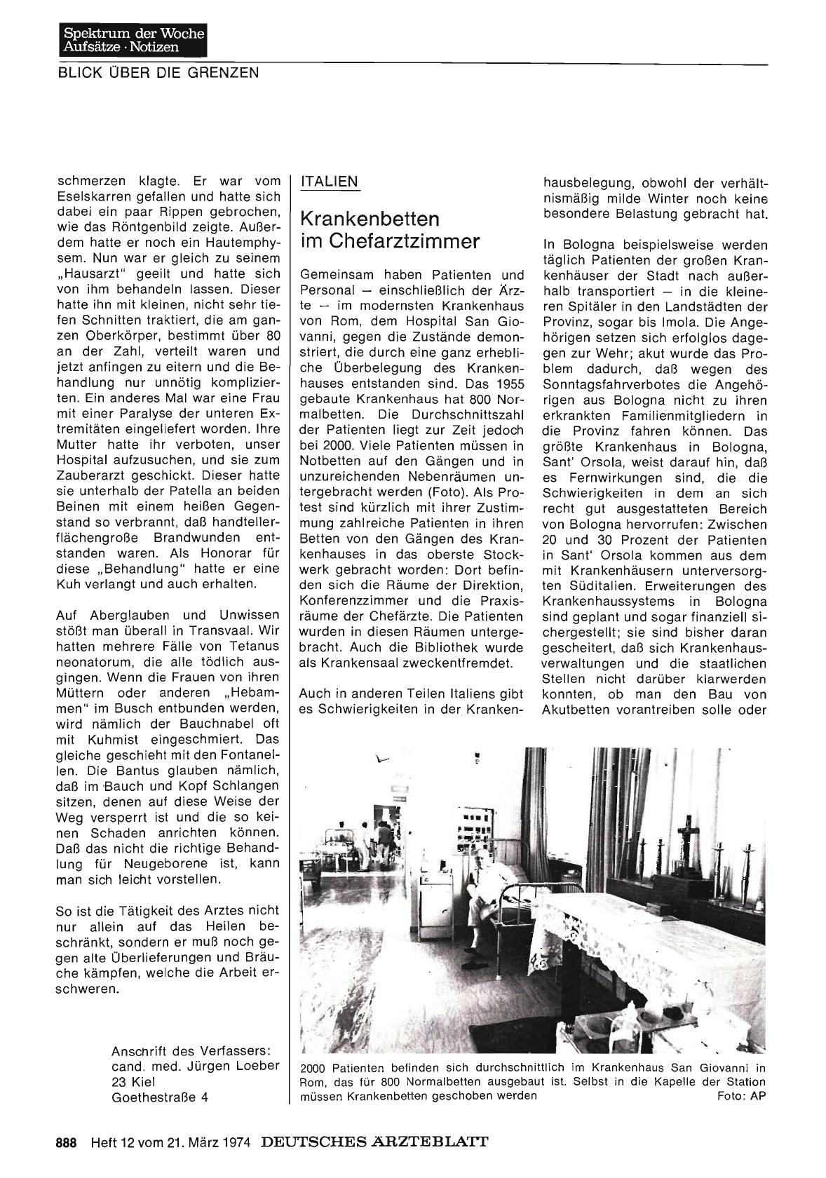 Vorschauseite 1: Italien: Krankenbetten im Chefarztzimmer