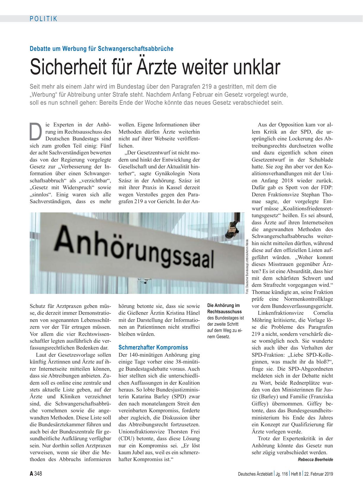 Vorschauseite 1: Debatte um Werbung für Schwangerschaftsabbrüche: Sicherheit für Ärzte weiter unklar