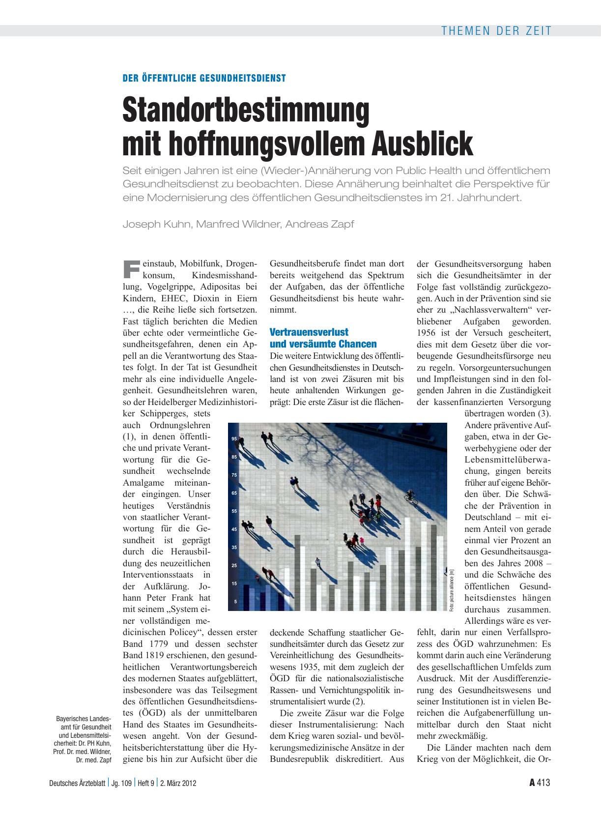 Vorschauseite 1: Der Öffentliche Gesundheitsdienst: Standortbestimmung mit hoffnungsvollem Ausblick