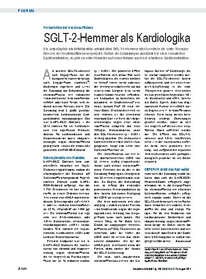Vorschauseite 1: Fortschritte bei Herzinsuffizienz: SGLT-2-Hemmer als Kardiologika