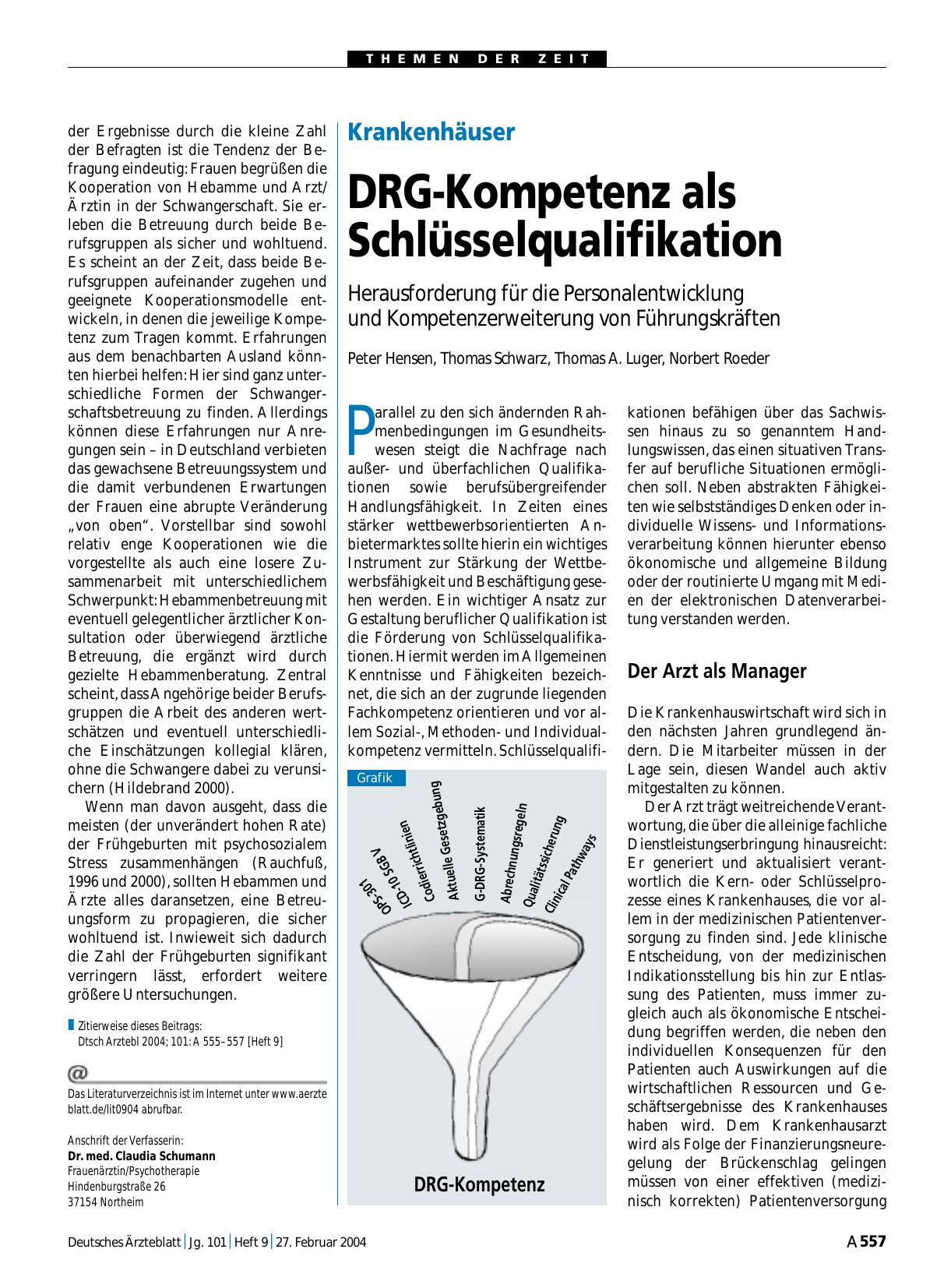 Vorschauseite 1: Krankenhäuser: DRG-Kompetenz als Schlüsselqualifikation