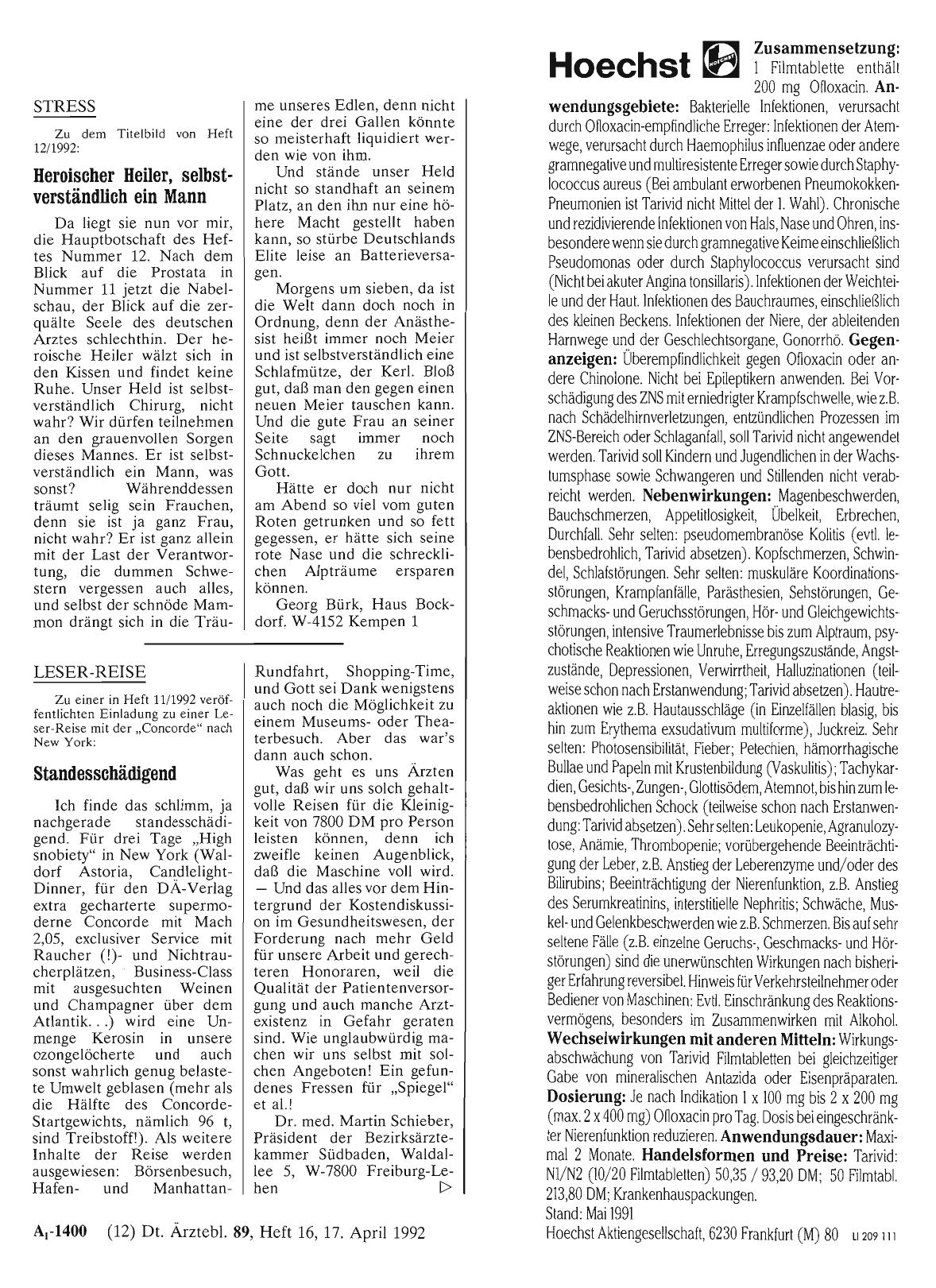 Vorschauseite 1: LESER-REISE: Standesschädigend