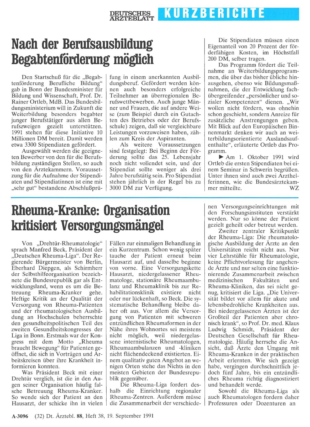 Vorschauseite 1: Rheuma-Kranke: Organisation kritisiert Versorgungsmängel