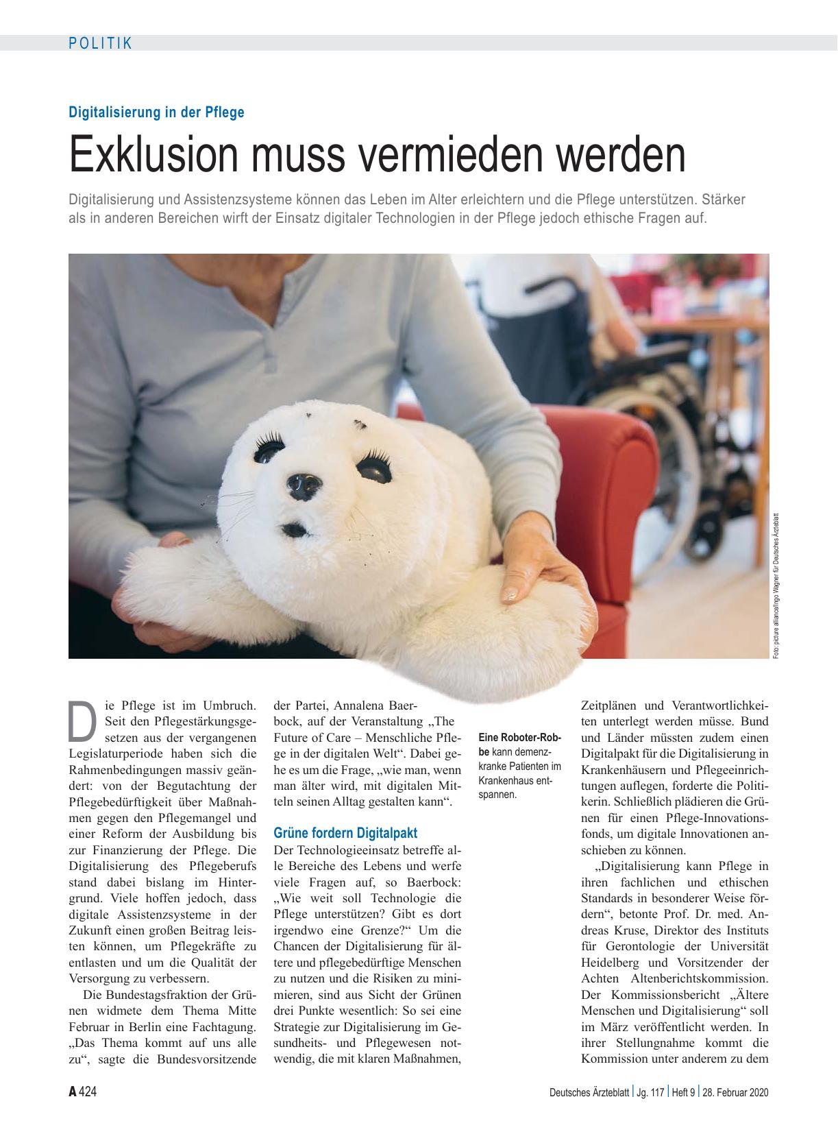 Vorschauseite 1: Digitalisierung in der Pflege: Exklusion muss vermieden werden