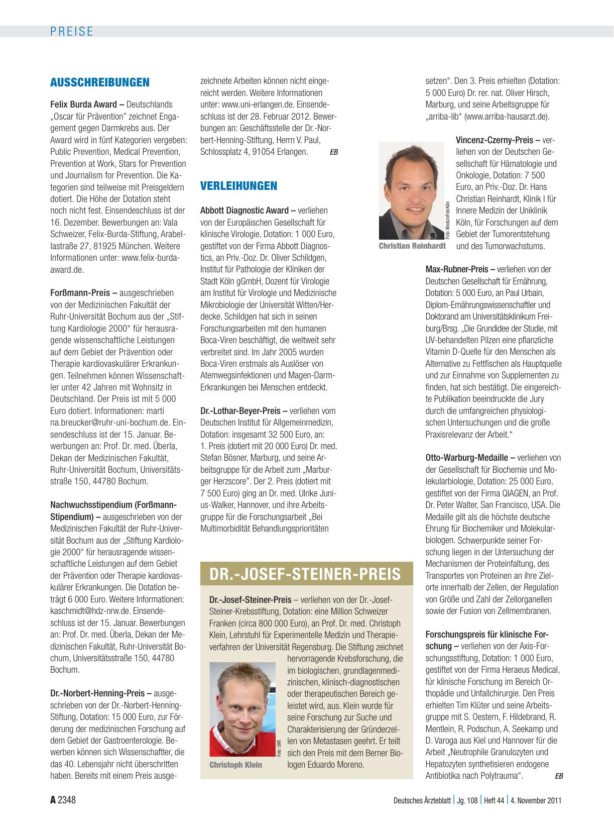 Vorschauseite 1: Ausschreibungen