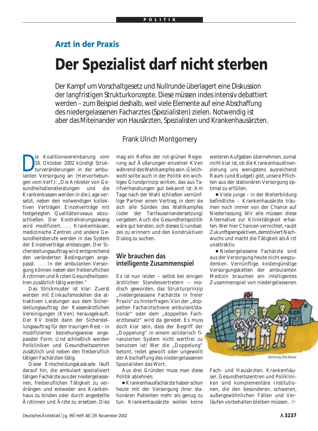 Vorschauseite 1: Arzt in der Praxis: Der Spezialist darf nicht sterben