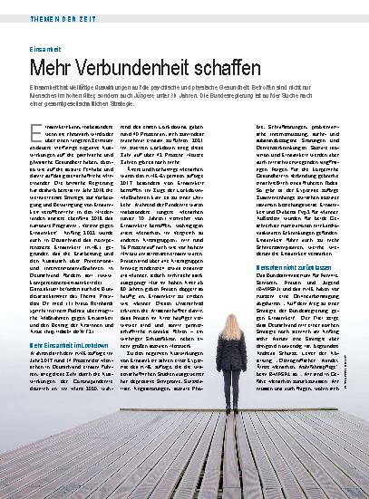 Vorschauseite 1: Einsamkeit: Mehr Verbundenheit schaffen