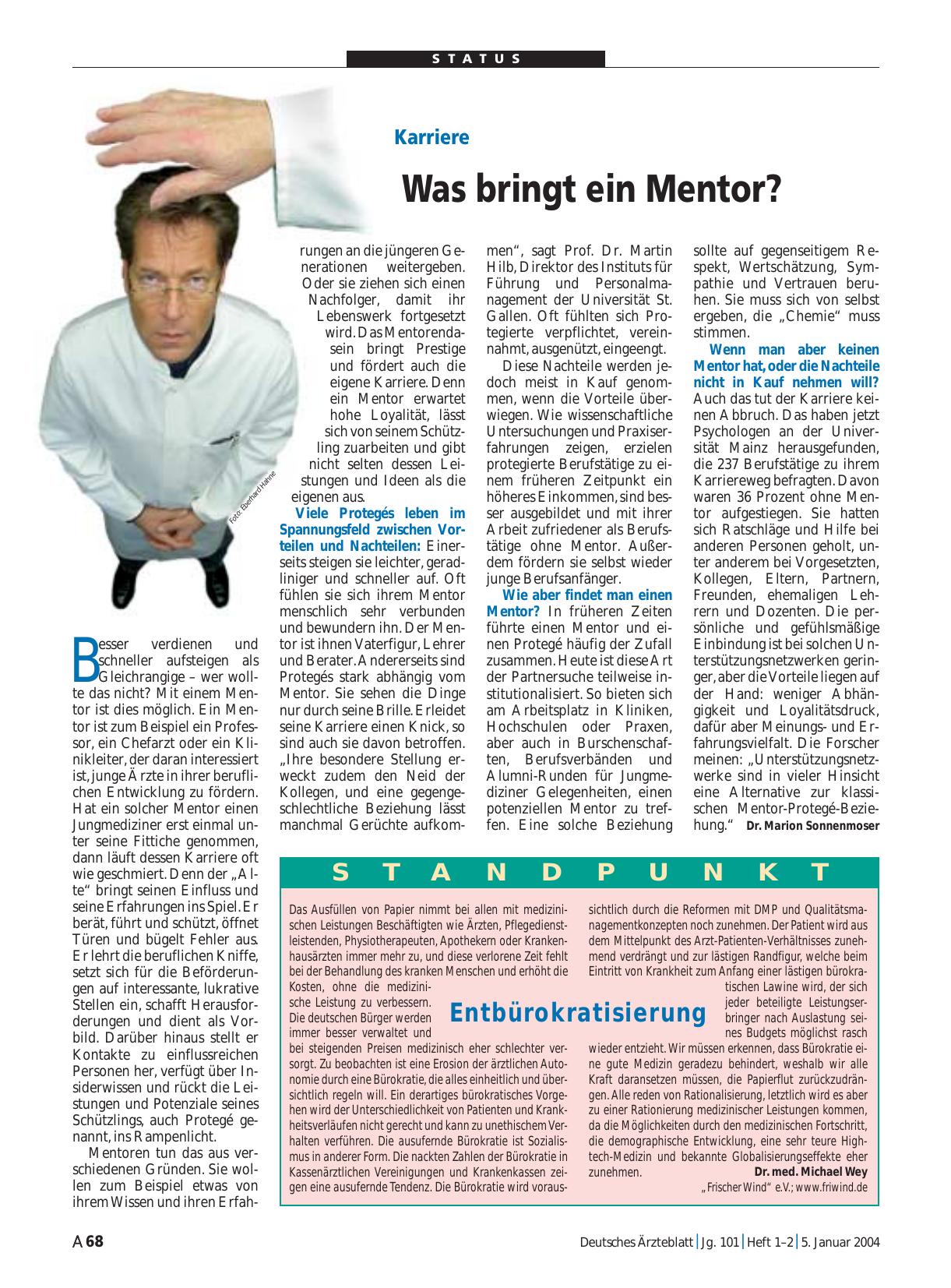 Vorschauseite 1: Karriere: Was bringt ein Mentor?