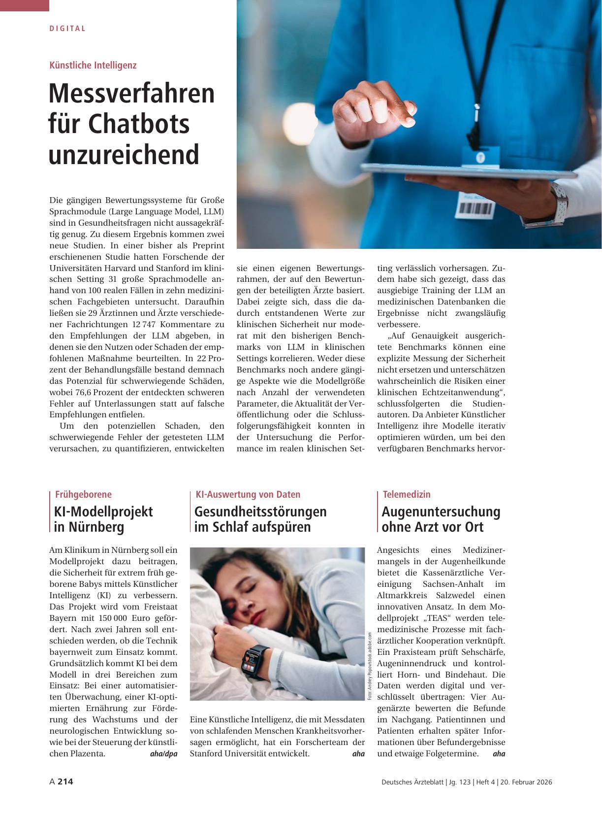 Vorschauseite 1: Frühgeborene: KI-Modellprojekt in Nürnberg