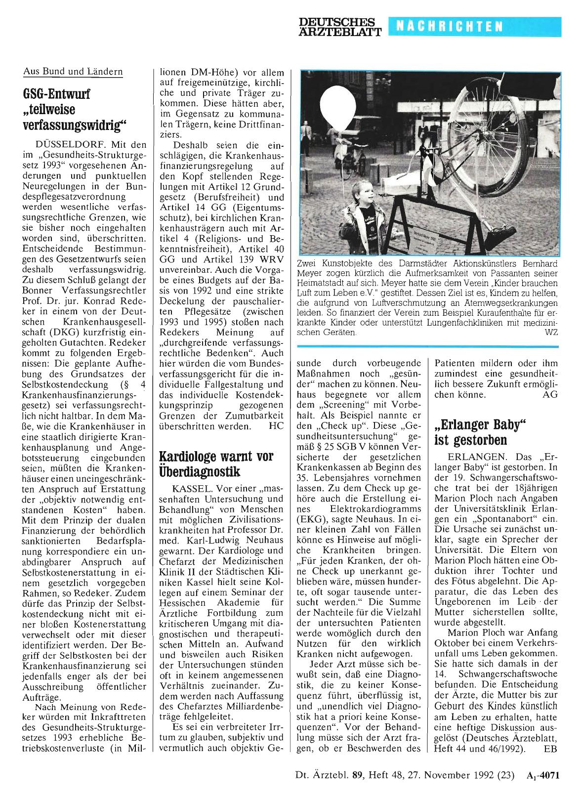 Vorschauseite 1: „Erlanger Baby“ ist gestorben