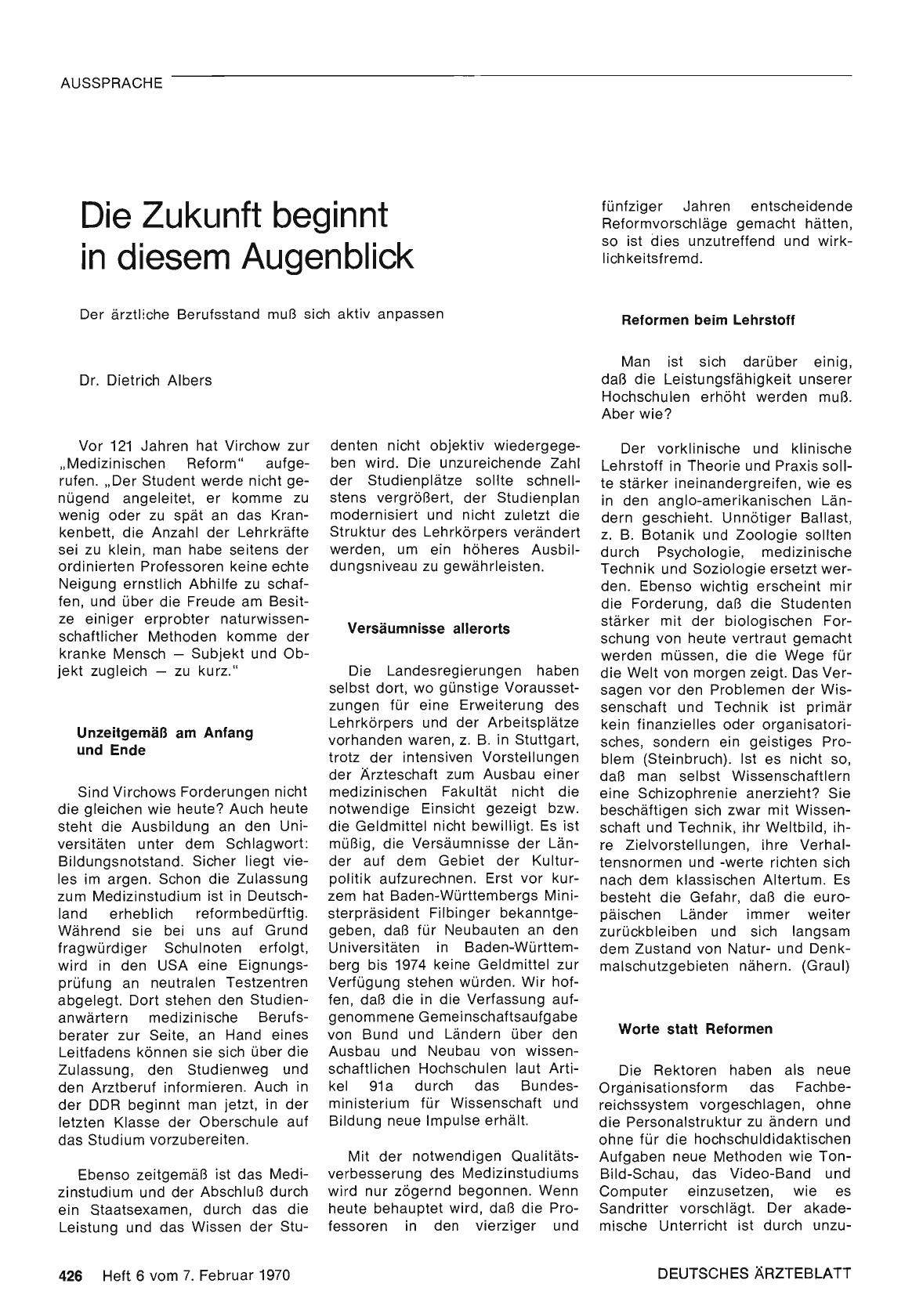 Vorschauseite 1: Die Zukunft beginnt in diesem Augenblick