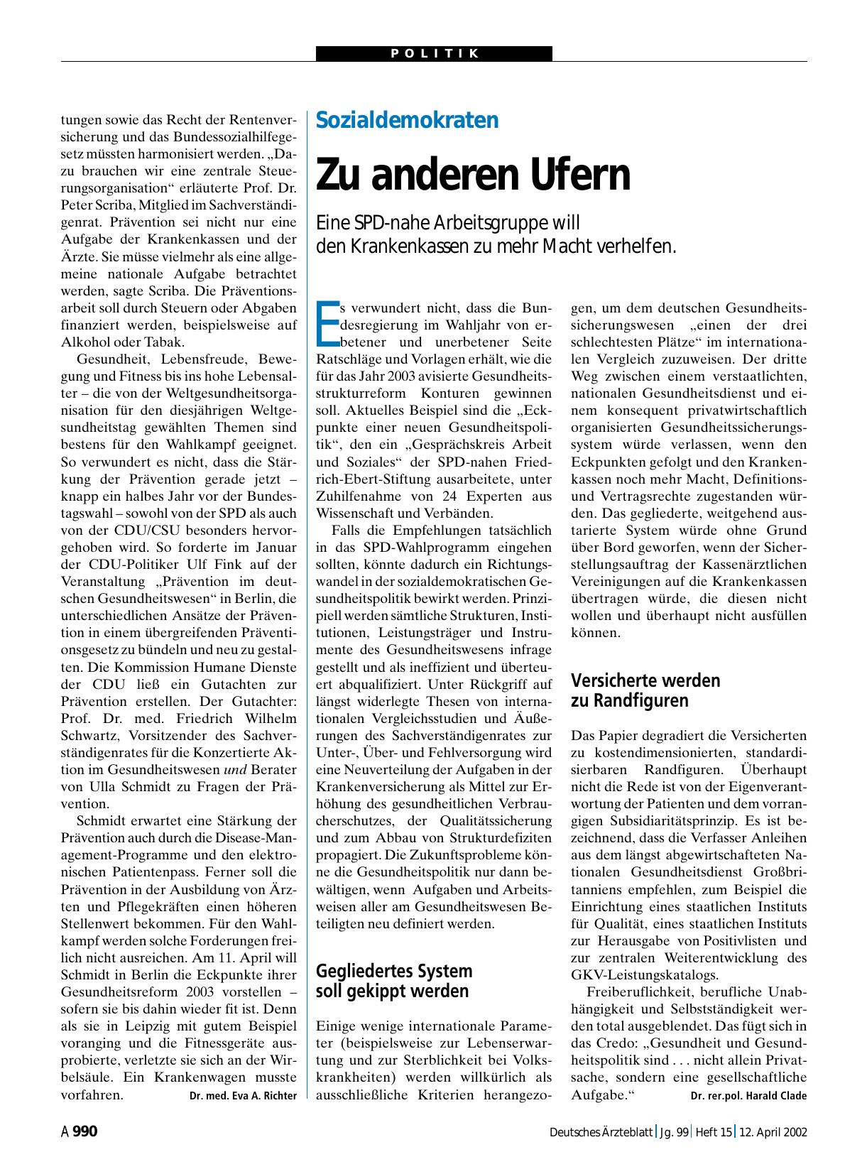 Vorschauseite 1: Sozialdemokraten: Zu anderen Ufern