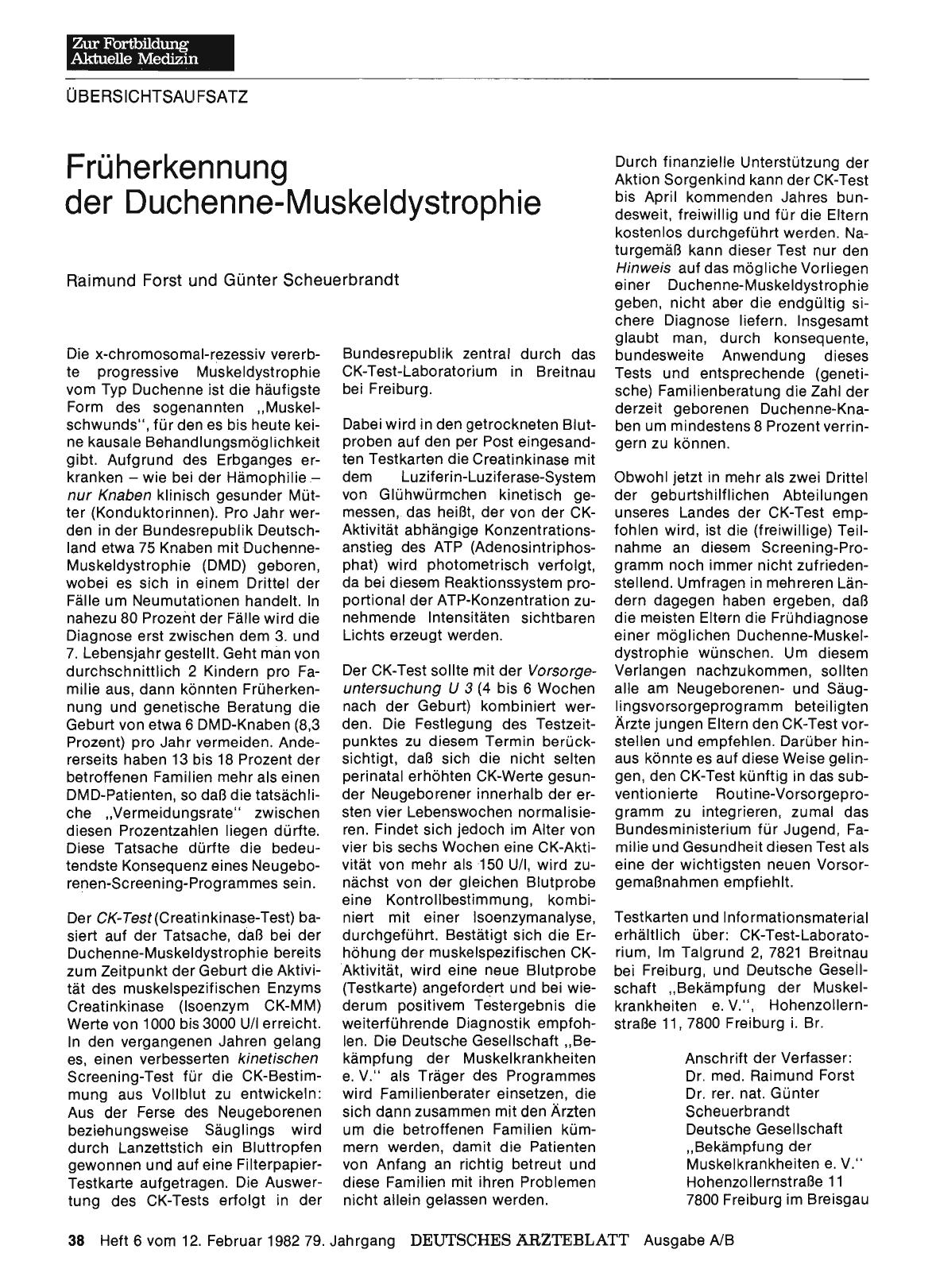 Vorschauseite 1: Früherkennung der Duchenne-Muskeldystrophie