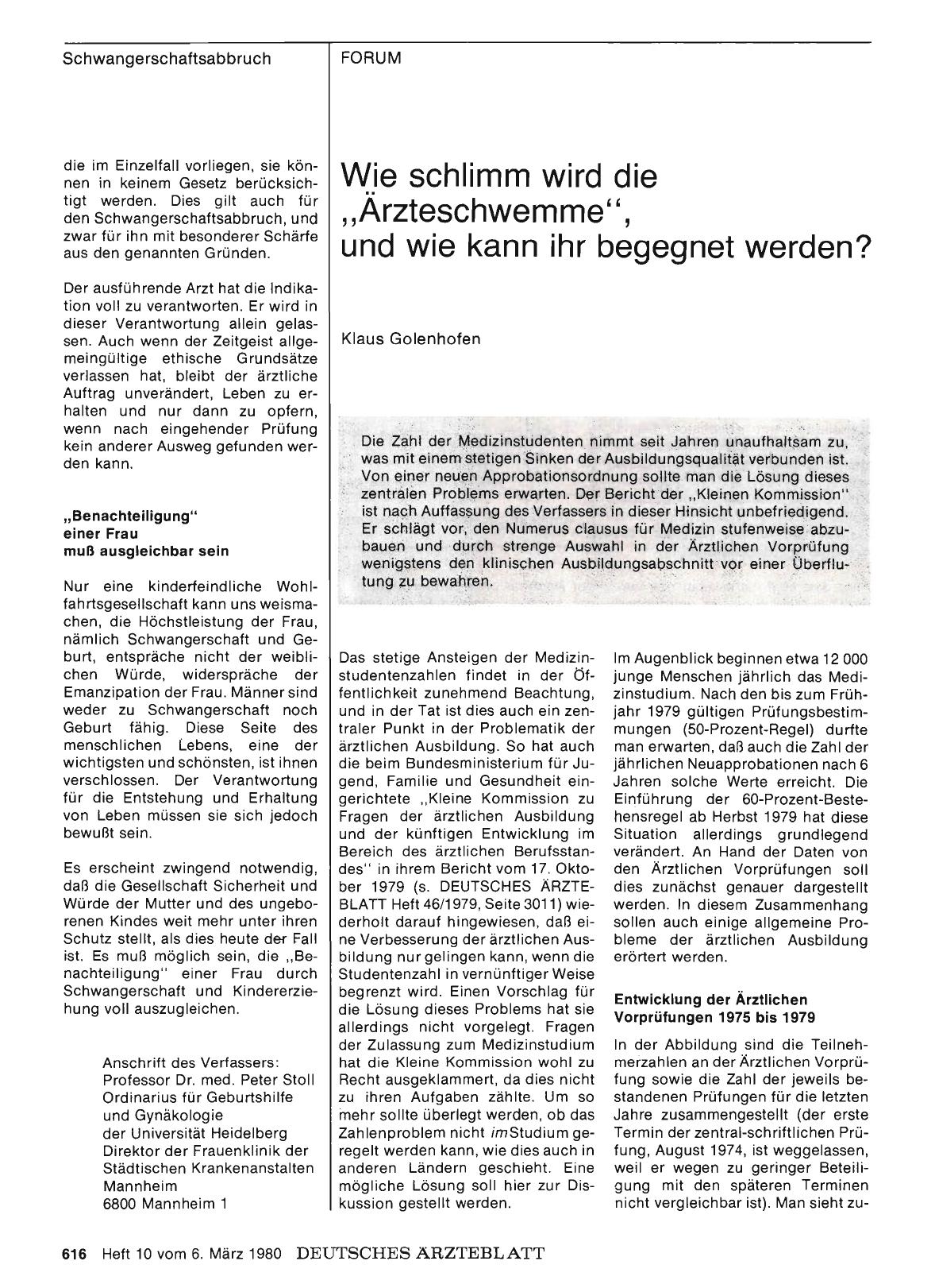 Vorschauseite 1: Wie schlimm wird die „Ärzteschwemme“, und wie kann ihr begegnet werden?
