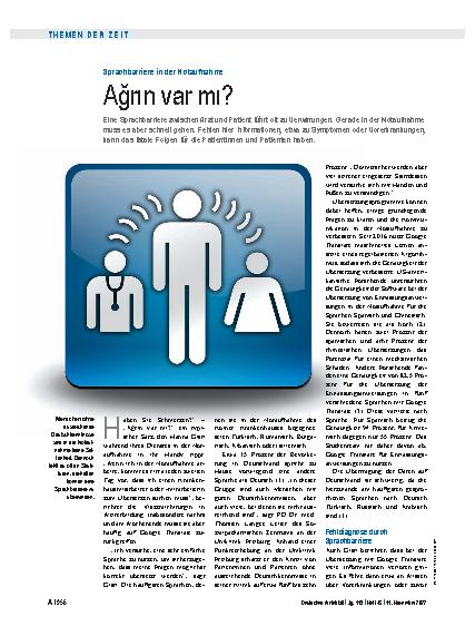 Vorschauseite 1: Sprachbarriere in der Notaufnahme: Ağrın var mı?