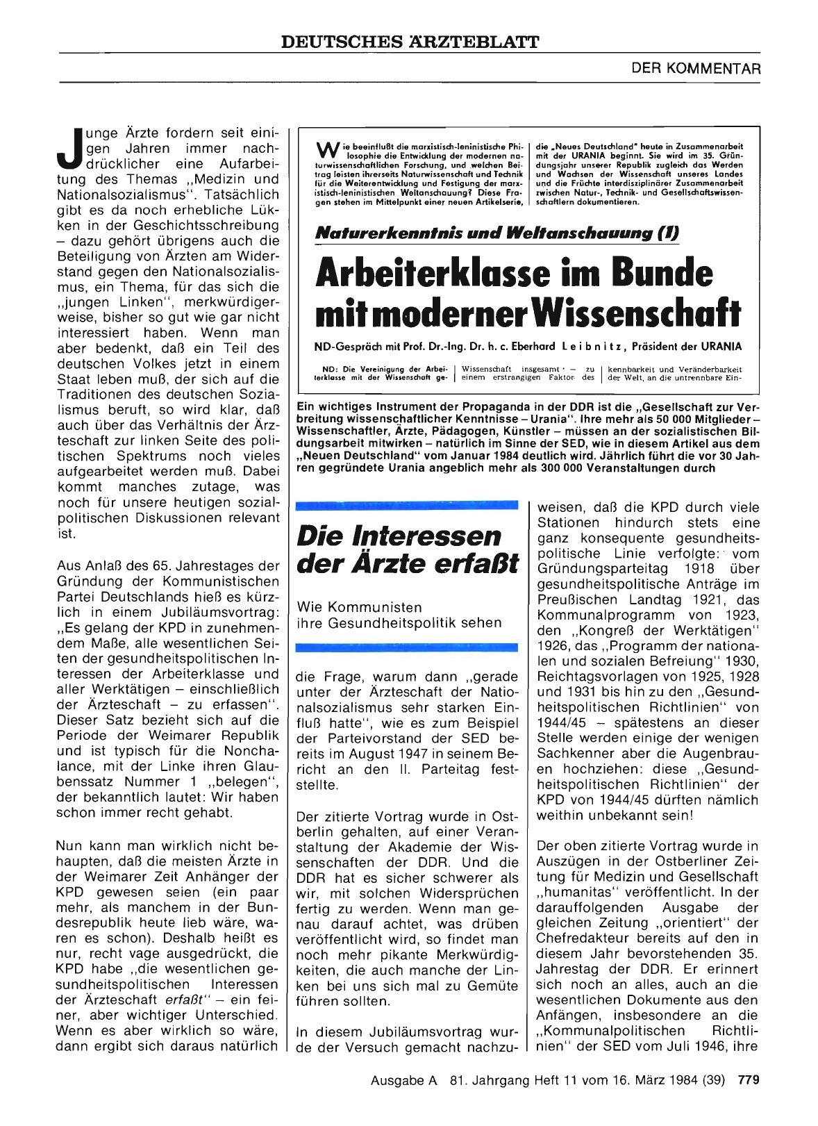 Vorschauseite 1: Die Interessen der Ärzte erfaßt: Wie Kommunisten ihre Gesundheitspolitik sehen