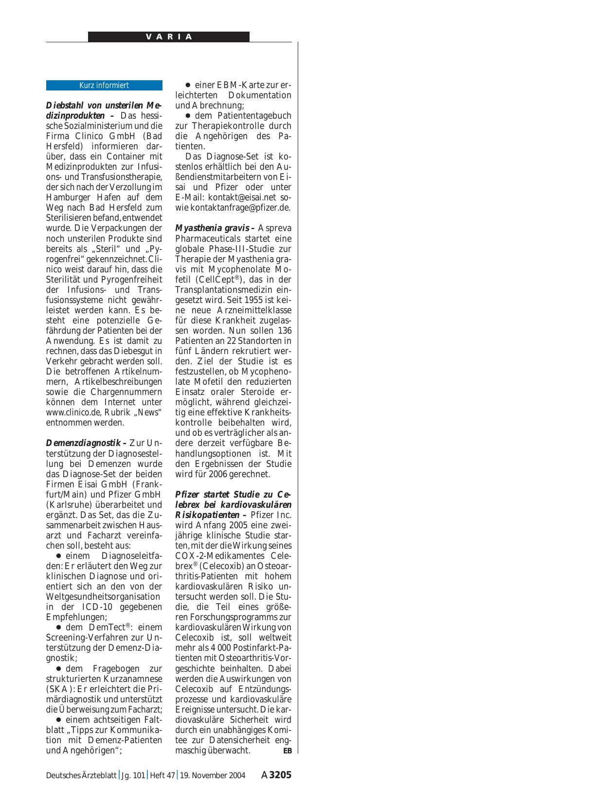 Vorschauseite 1: Myasthenia gravis