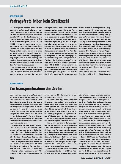 Vorschauseite 1: GOÄ-Ratgeber: Zur Inanspruchnahme des Arztes