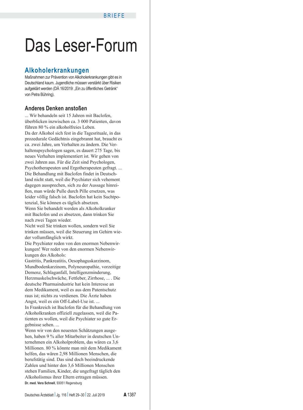 Vorschauseite 1: Alkoholerkrankungen: Anderes Denken anstoßen