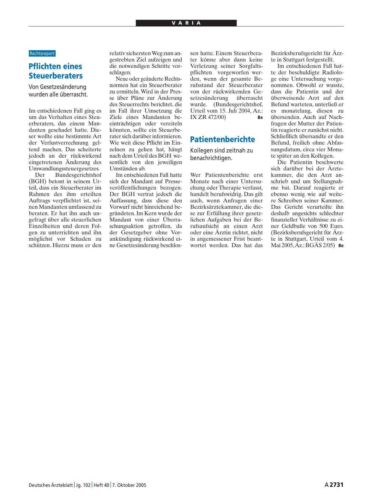 Vorschauseite 1: Patientenberichte