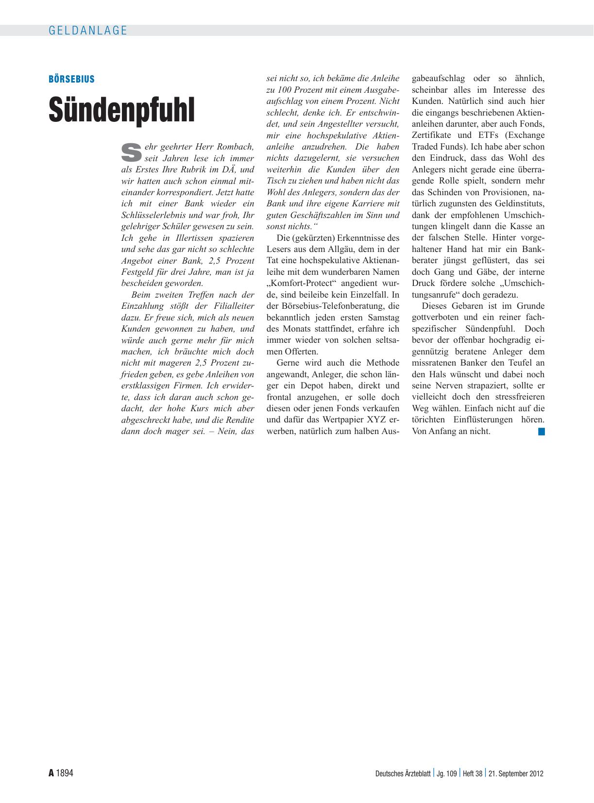 Vorschauseite 1: Börsebius: Sündenpfuhl
