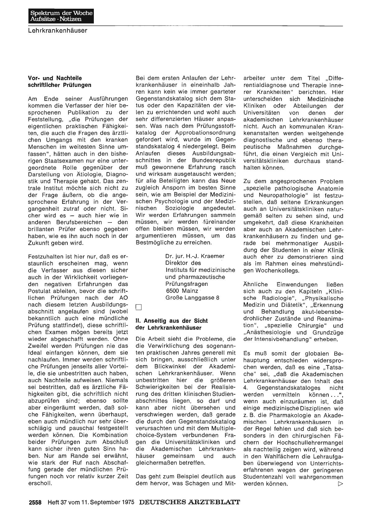 Vorschauseite 1: Die Lehrkrankenhäuser sind überfordert: II. Anseitig aus der Sicht der Lehrkrankenhäuser