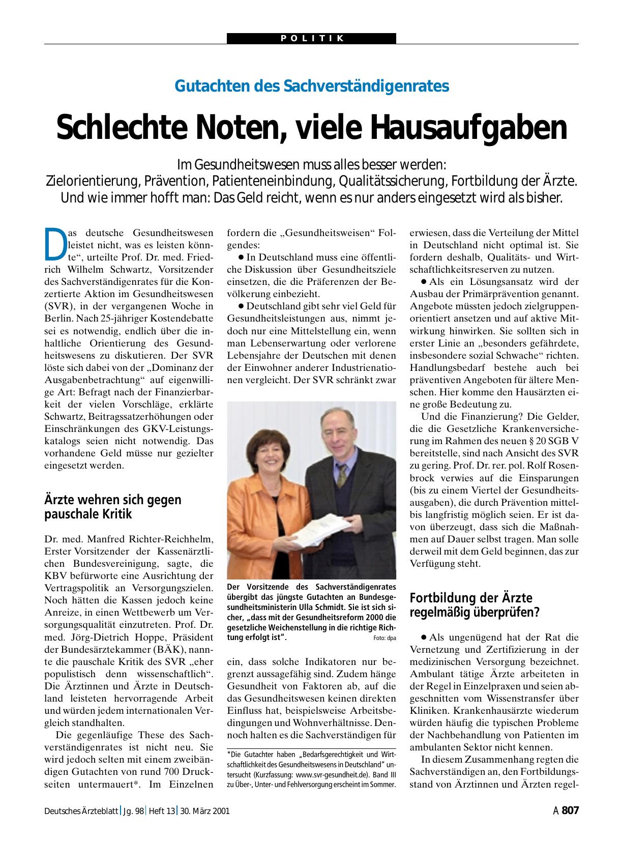 Vorschauseite 1: Gutachten des Sachverständigenrates: Schlechte Noten, viele Hausaufgaben