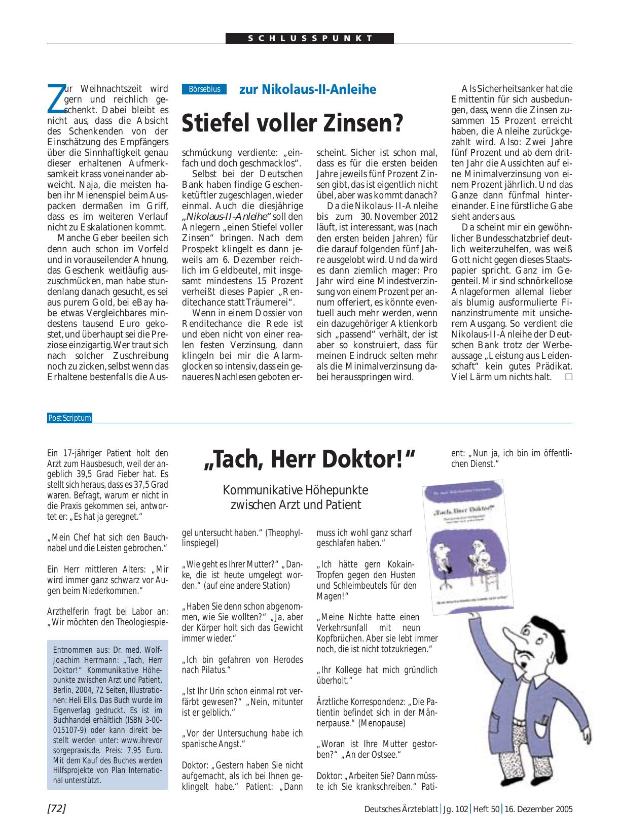 Vorschauseite 1: „Tach, Herr Doktor! “ Kommunikative Höhepunkte zwischen Arzt und Patient