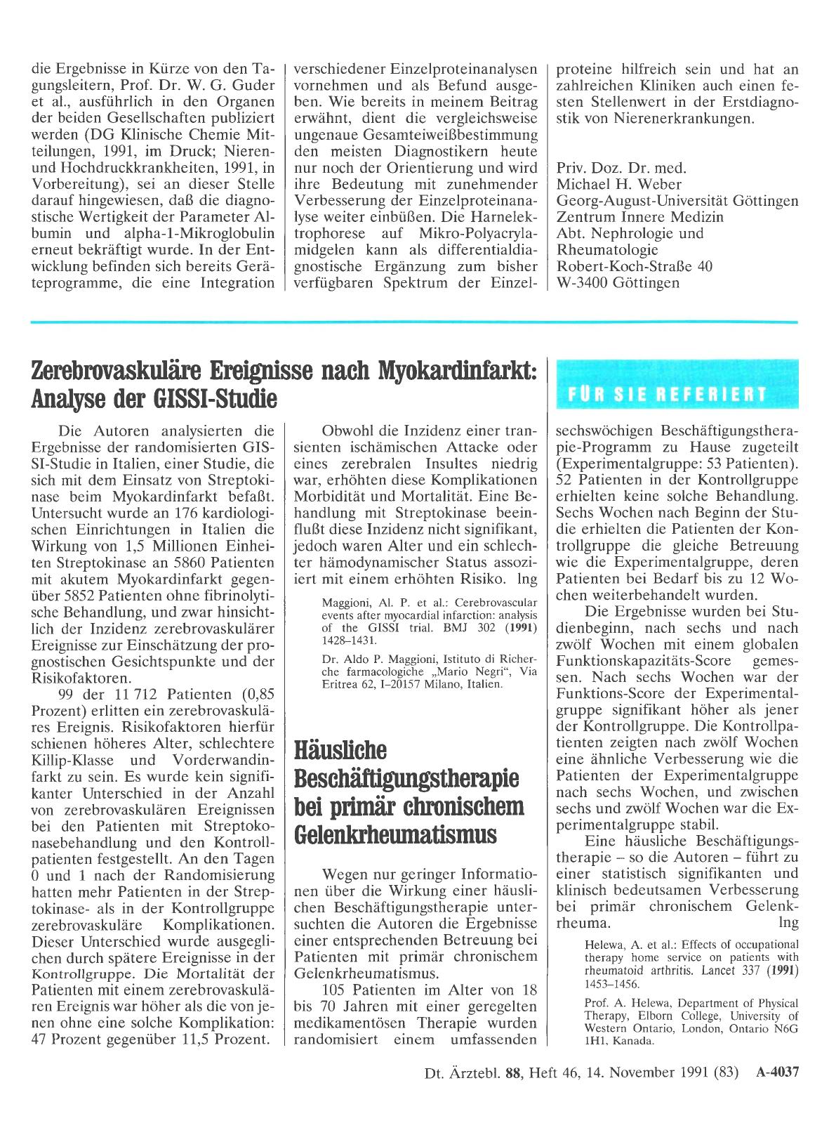 Vorschauseite 1: Häusliche Beschäftigungstherapie bei primär chronischem Gelenkrheumatismus