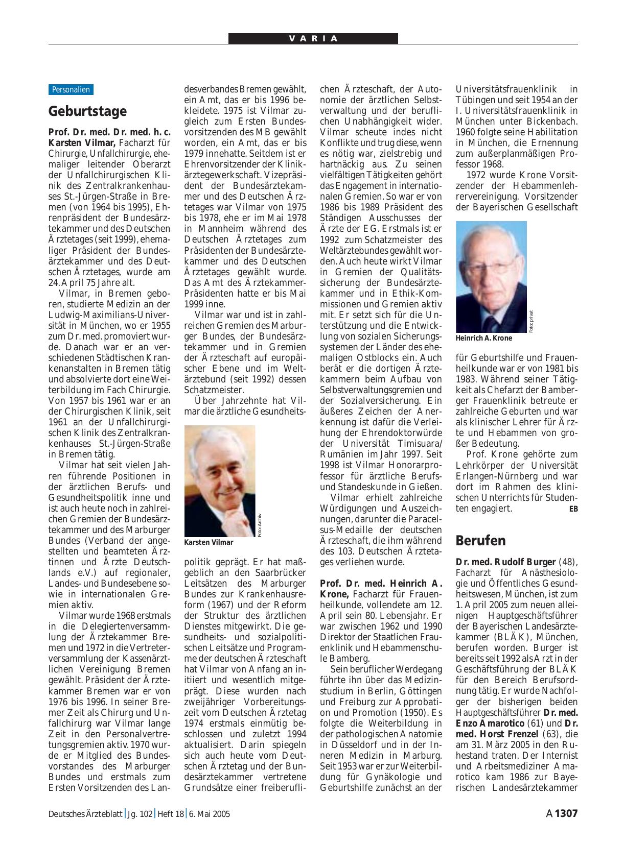 Vorschauseite 1: Geburtstage
