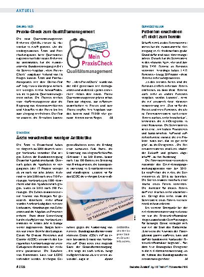Vorschauseite 1: Online-Test: Praxis-Check zum Qualitätsmanagement