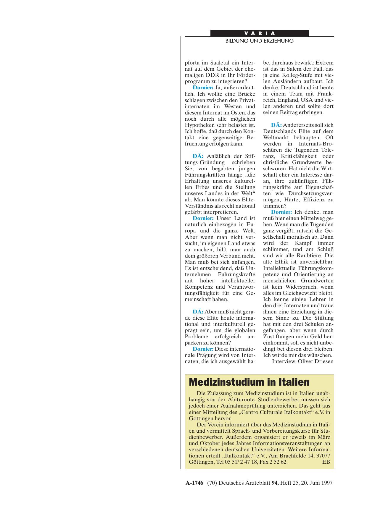 Vorschauseite 1: Medizinstudium in Italien