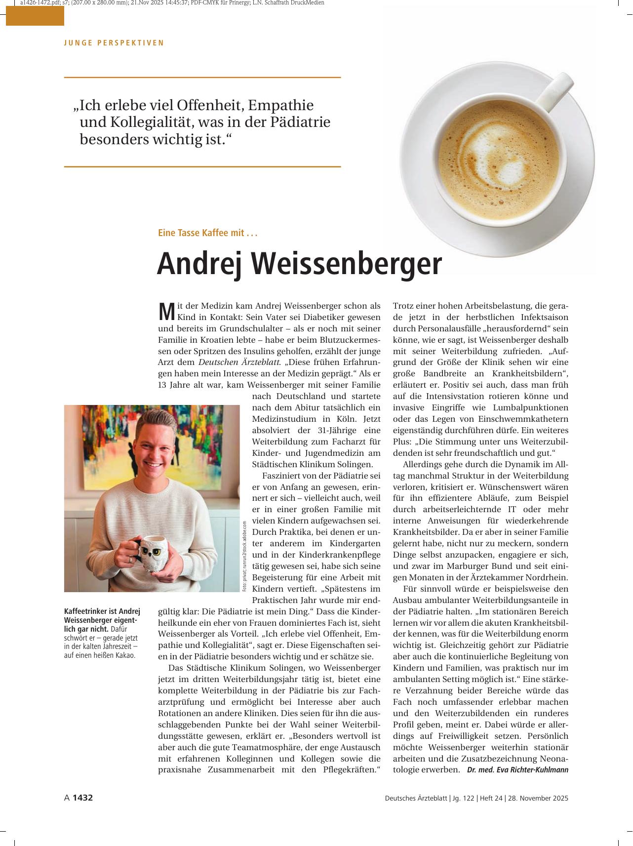Vorschauseite 1: Eine Tasse Kaffee mit. .. Andrej Weissenberger