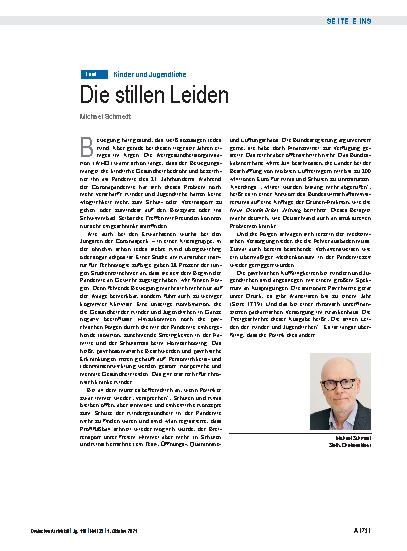 Vorschauseite 1: Kinder und Jugendliche: Die stillen Leiden